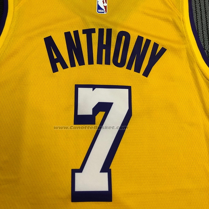 Maglia Los Angeles Lakers Carmelo Anthony NO 7 Citta 2019-20 Giallo
